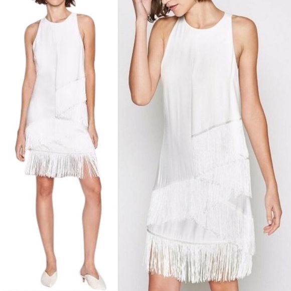 NWT Joie Amiyah White Fringe Mini Dress Size 4 - Picture 2 of 7